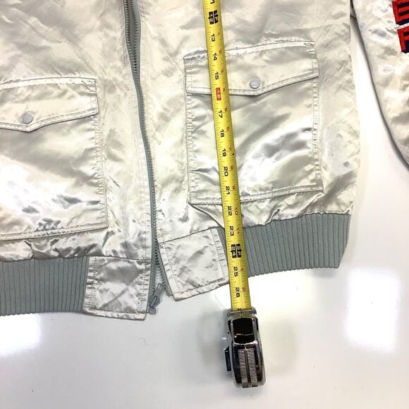 Vtg 1984 USA-1 Style Auto LA Olympics Satin Bomber Jacket Mens Zip Up Coat Sz M - Picture 7 of 8